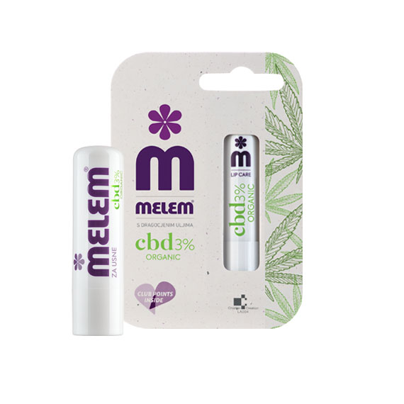 Melem lip balm with pecious organic 3% CBD